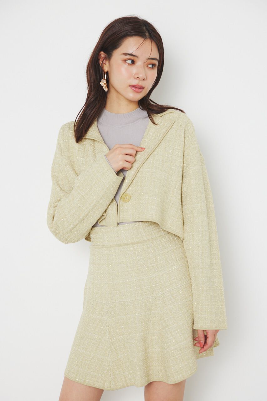 rienda「クロップドWテーラードツイードKnit JK」|その他|