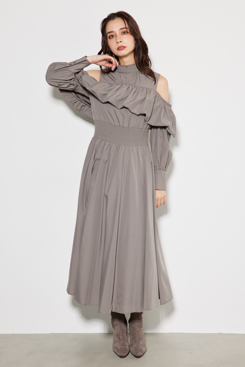 rienda「バルーンフリルフレアOP」|ワンピース|L/BRN1