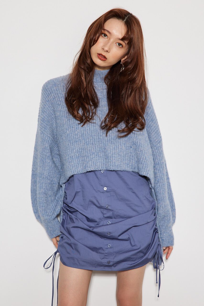 rienda「シャツコンビメニーWAY Knit OP」|ワンピース|