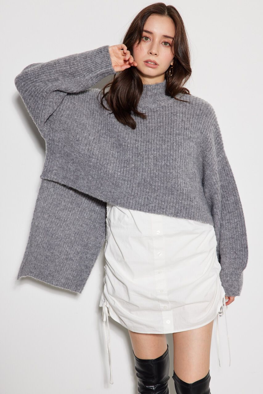 rienda「シャツコンビメニーWAY Knit OP」|ワンピース|