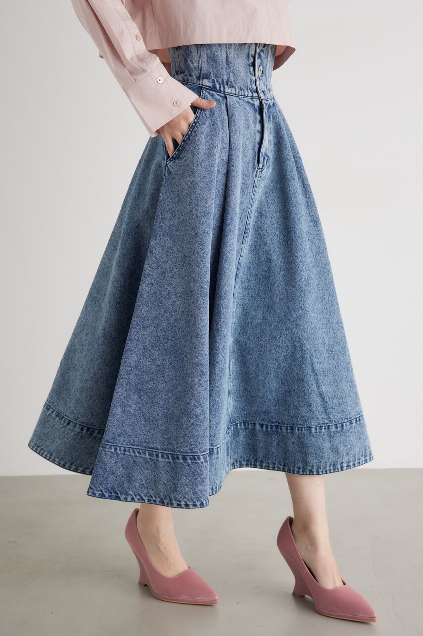 rienda「ターンBELTJ/Wフレア SK」|スカート|