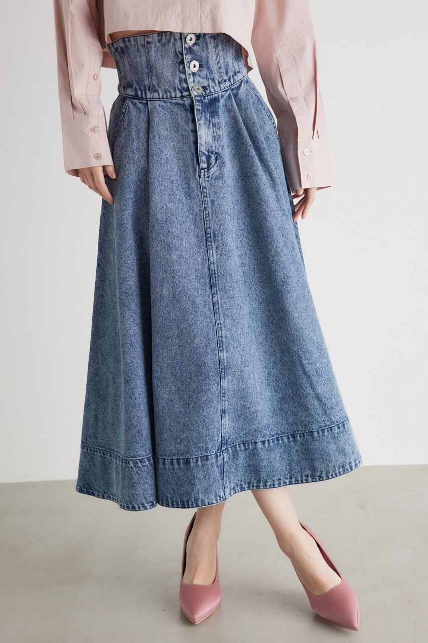 rienda「ターンBELTJ/Wフレア SK」|スカート|