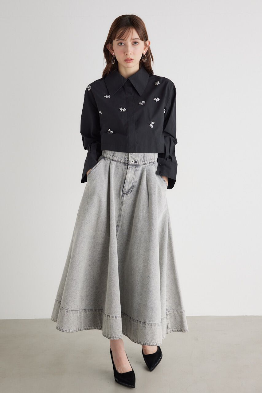 rienda「ターンBELTJ/Wフレア SK」|スカート|L/GRY1