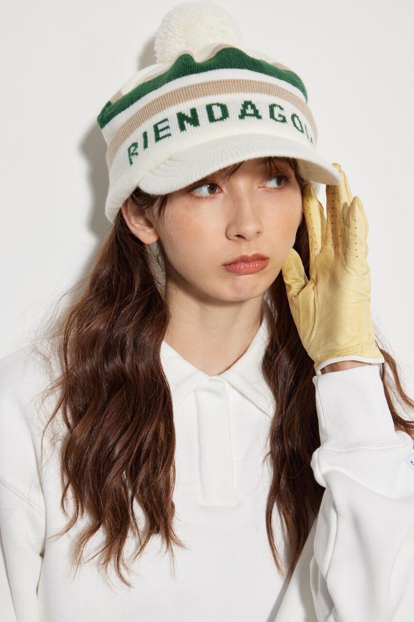 rienda「ボンボンロゴKnit キャップ」|その他|WHT