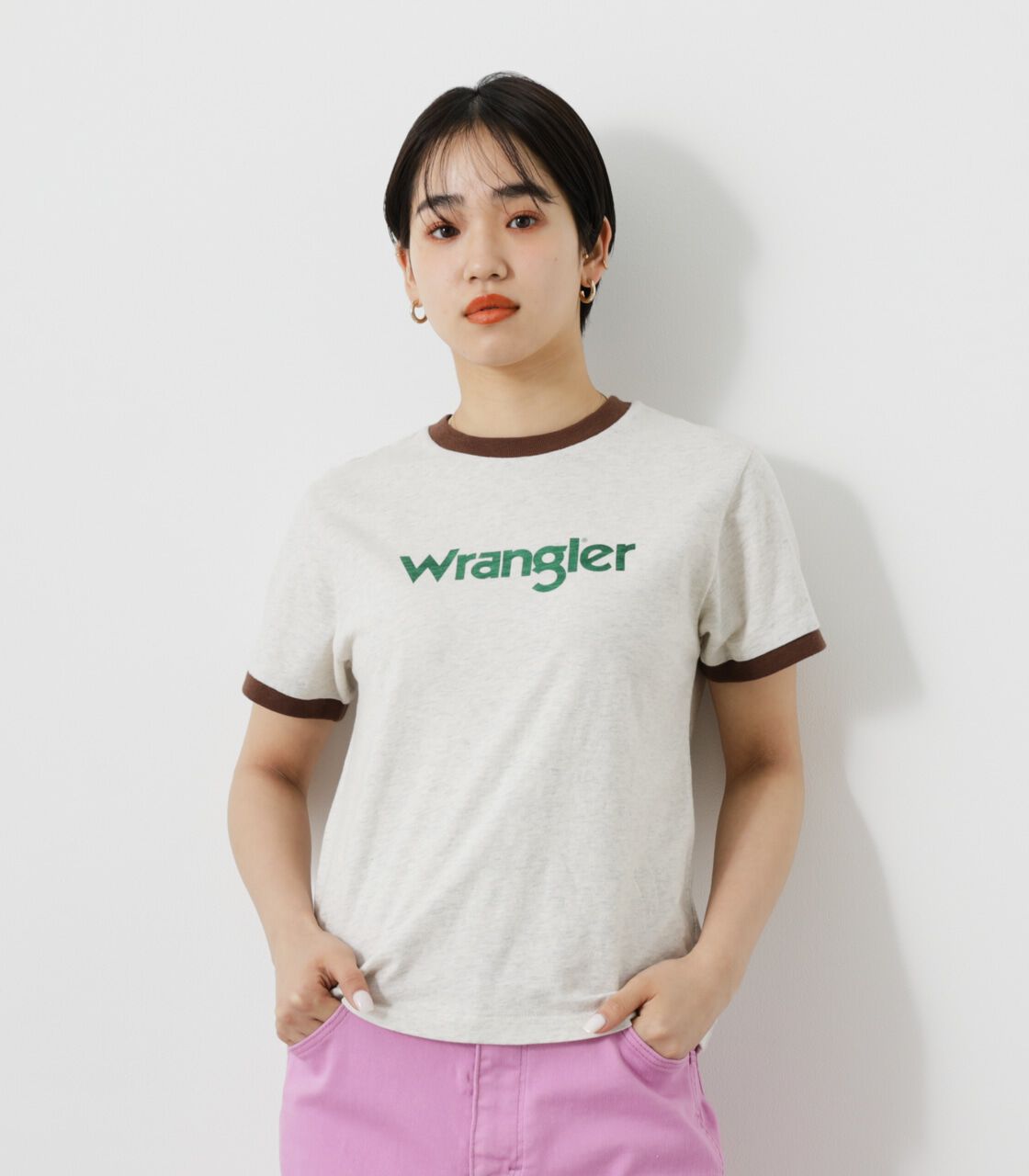 RODEO CROWNS「WranglerリンガーTシャツ」|Tシャツ・カットソー|L/T.GRY1