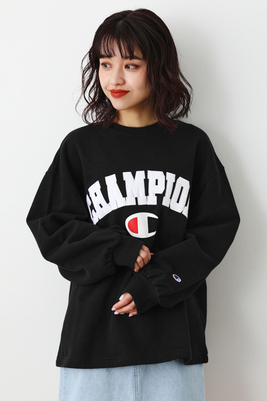 RODEO CROWNS「Champion ボリュームスリーブスウェット」|パーカー|BLK