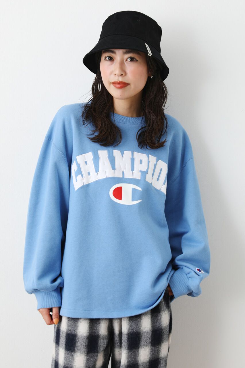 RODEO CROWNS「Champion ボリュームスリーブスウェット」|パーカー|L/BLU1