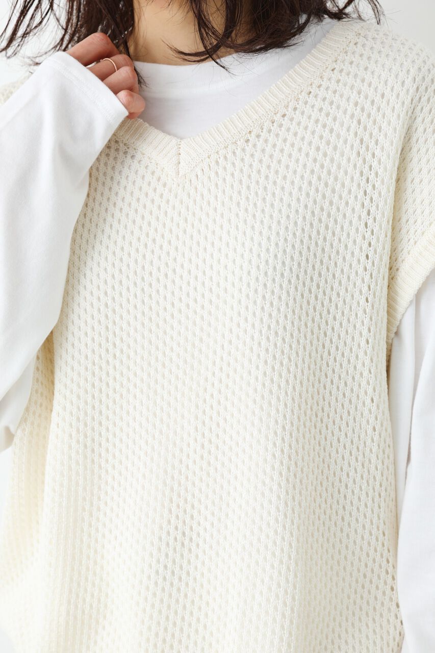 RODEO CROWNS「メッシュニットベスト L/S TEE SET」|ニット・セーター|