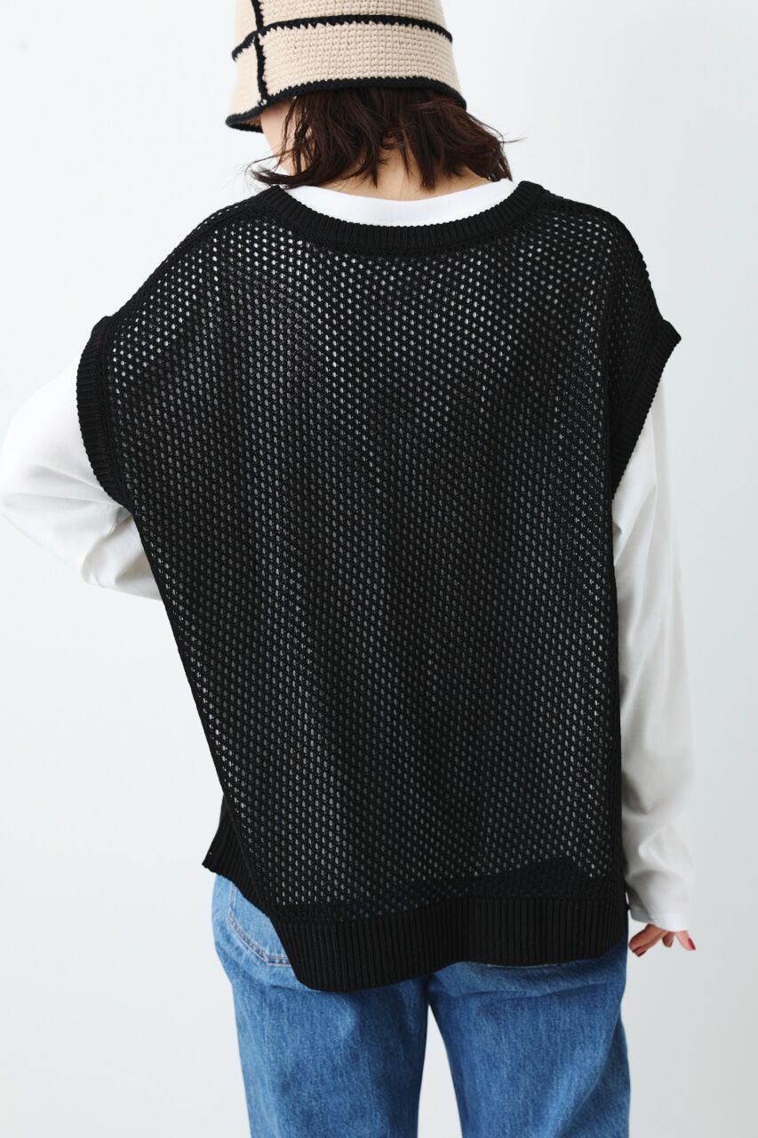 RODEO CROWNS「メッシュニットベスト L/S TEE SET」|ニット・セーター|
