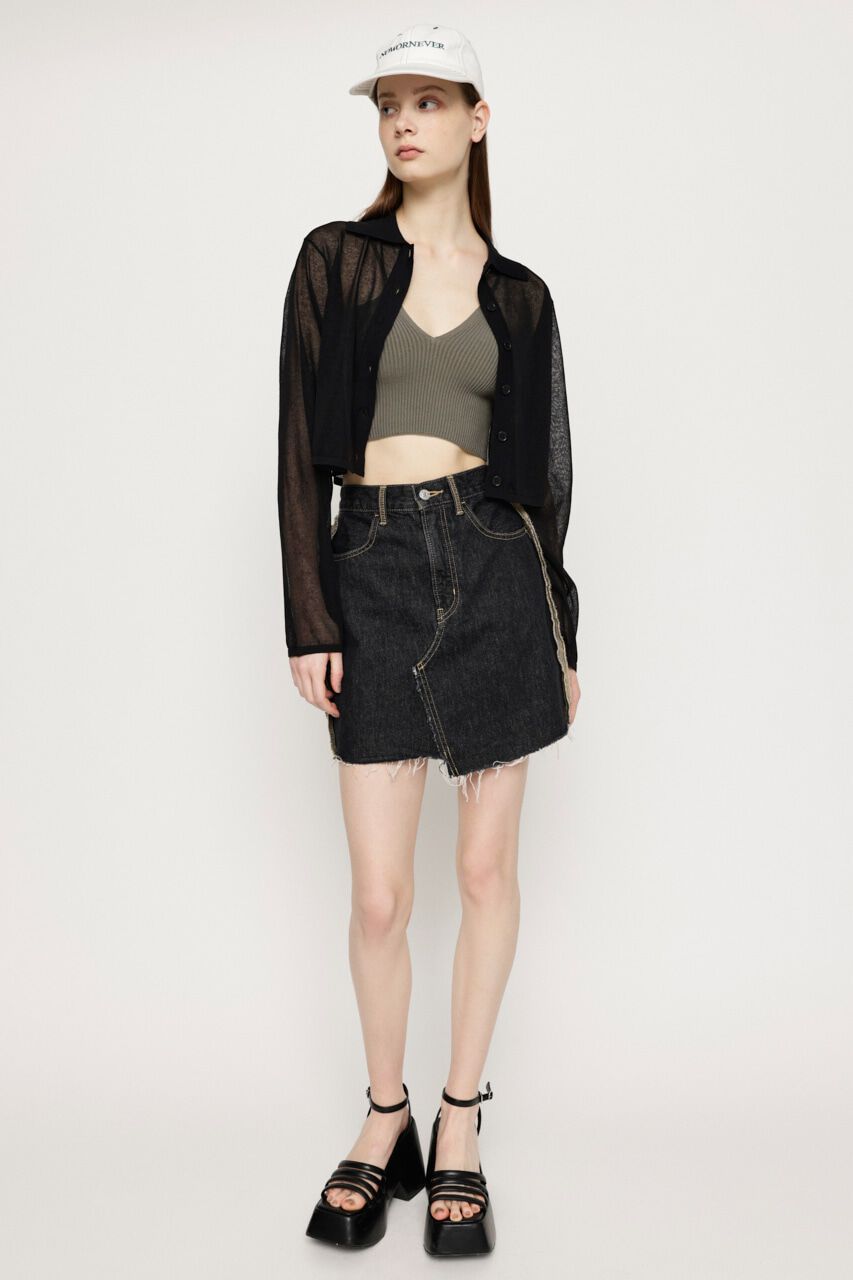 SLY「SHEER COLLAR カーディガン」|カーディガン|