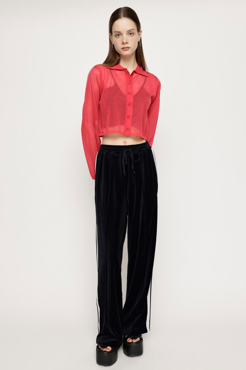 SLY「SHEER COLLAR カーディガン」|カーディガン|