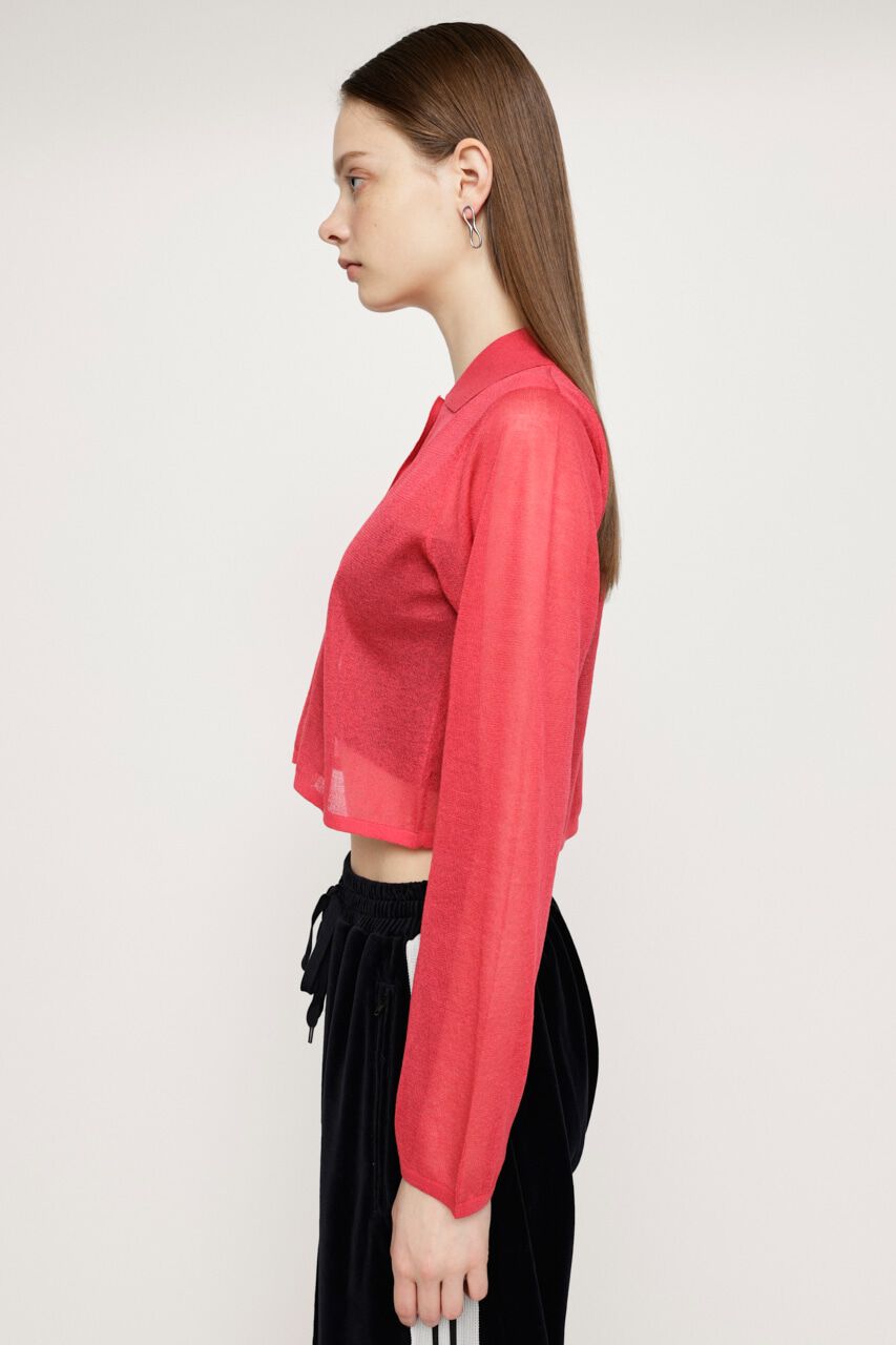 SLY「SHEER COLLAR カーディガン」|カーディガン|