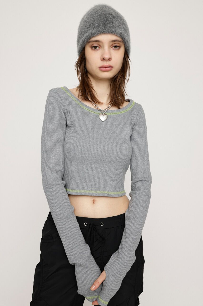 SLY「CUT RIB BASIC トップス」|Tシャツ・カットソー|T.GRY