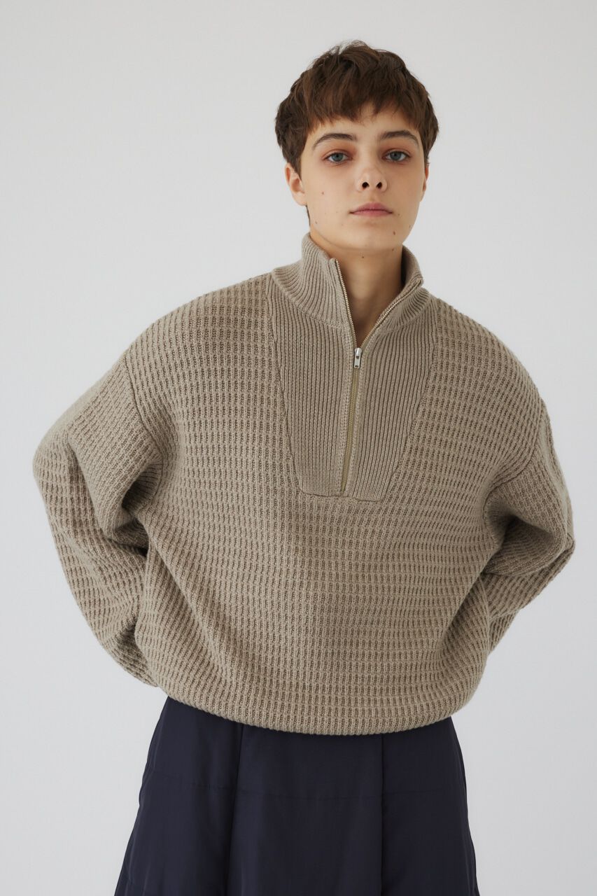 RIM.ARK 「Zip up over knit」|ニット・セーター|BEG