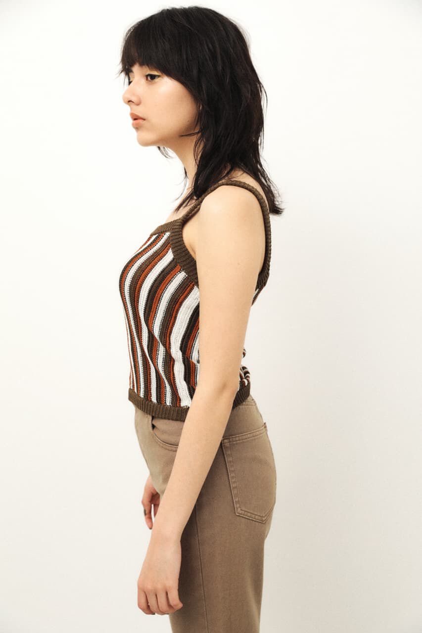 LAGUA GEM「MULTI STRIPE KNIT CAMI」|キャミソール|