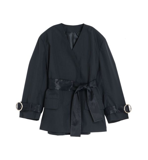 ELENDEEK「NO COLLAR NYRON JK」|ノーカラージャケット|