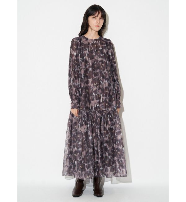ELENDEEK「BLURRED PRINT OP」|ワンピース|ブラウン