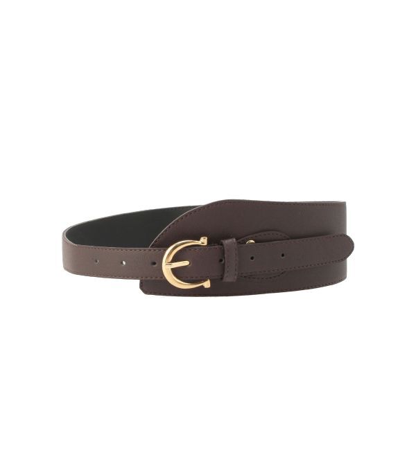 RESEXXY「アシメデザインワイドベルト」|ベルト|ブラウン