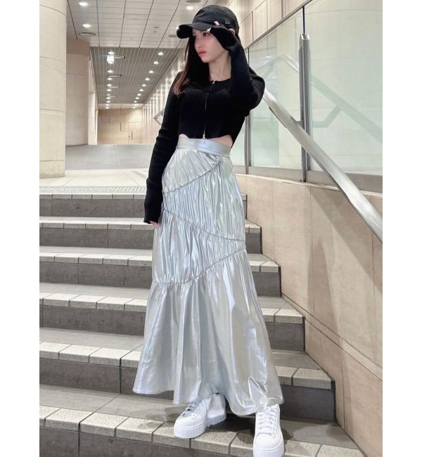 RESEXXY「メタリックギャザーマーメイドスカート」|スカート|