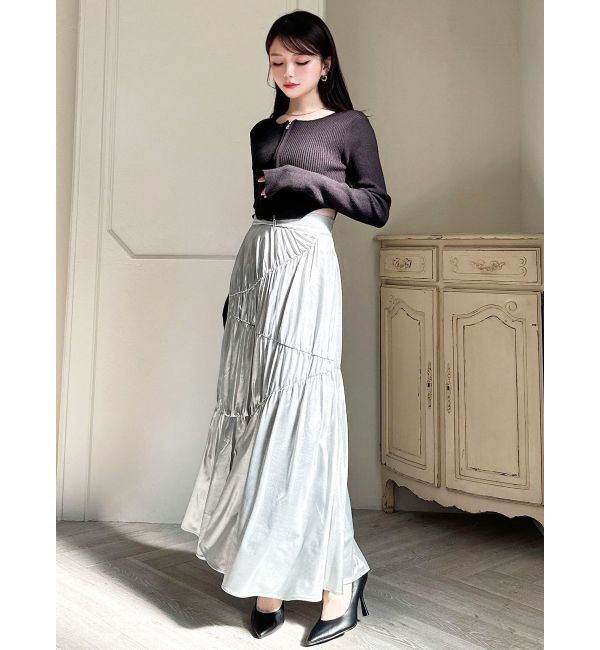 RESEXXY「メタリックギャザーマーメイドスカート」|スカート|