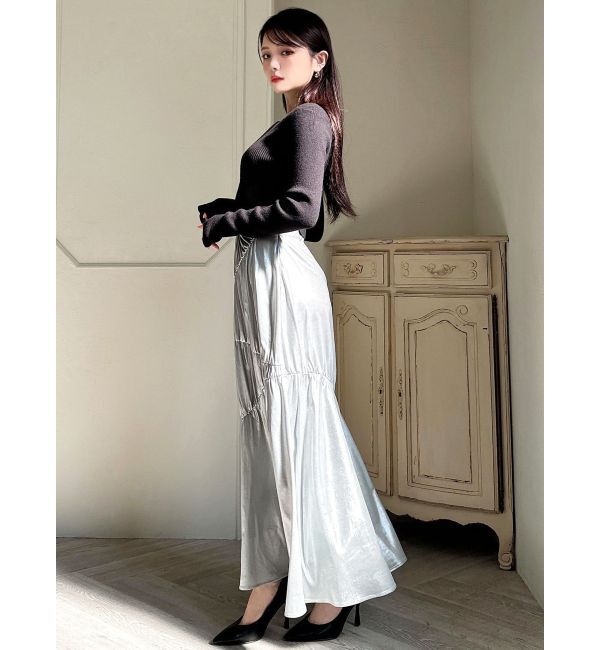 RESEXXY「メタリックギャザーマーメイドスカート」|スカート|