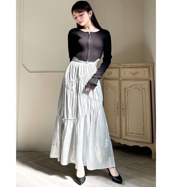 RESEXXY「メタリックギャザーマーメイドスカート」|スカート|