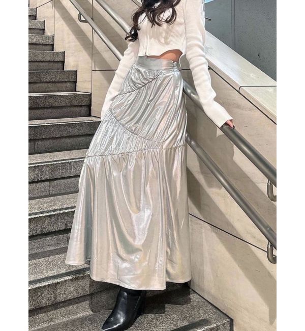 RESEXXY「メタリックギャザーマーメイドスカート」|スカート|