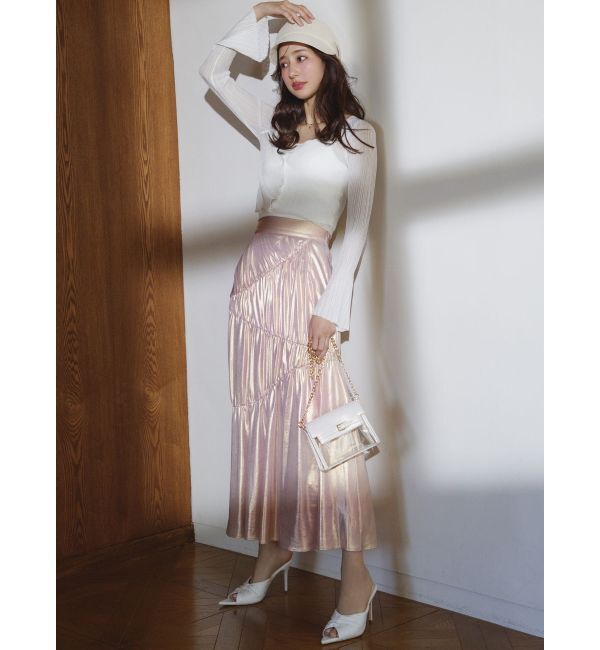 RESEXXY「メタリックギャザーマーメイドスカート」|スカート|