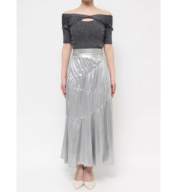 RESEXXY「メタリックギャザーマーメイドスカート」|スカート|