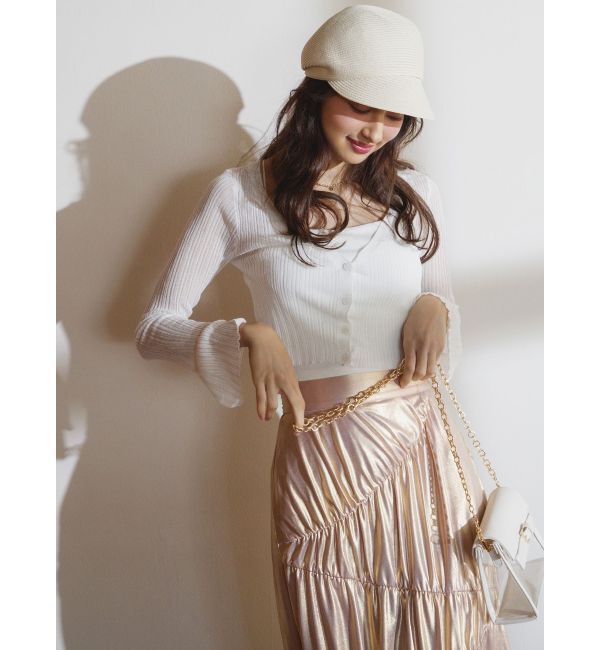 RESEXXY「メタリックギャザーマーメイドスカート」|スカート|