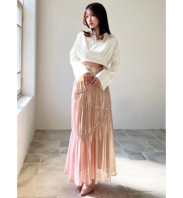 RESEXXY「メタリックギャザーマーメイドスカート」|スカート|