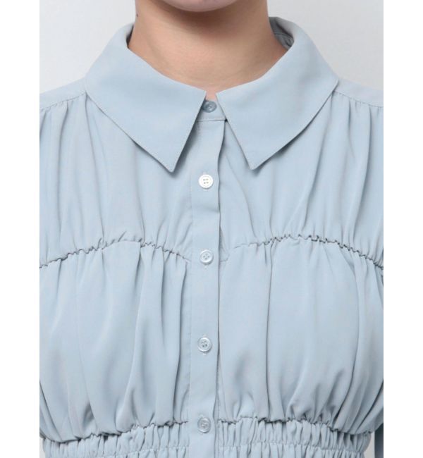 RESEXXY「シャーリングデザインミニシャツワンピース」|ワンピース|