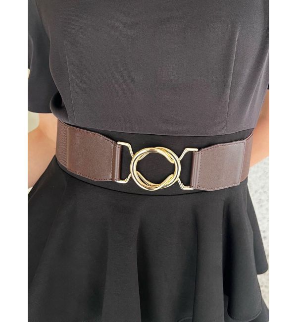 RESEXXY「ゴールドバックルゴムベルト」|ベルト|ブラウン
