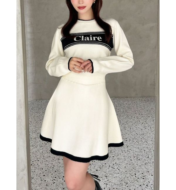 RESEXXY「バイカラージャガードニットセットアップ」|ニット・セーター|ホワイト