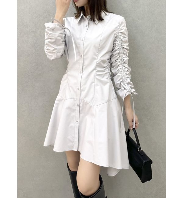 dazzlin「ギャザースリーブイレヘムシャツワンピース」|ワンピース|