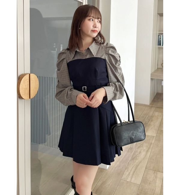 dazzlin「長袖レイヤードシャツミニワンピース」|ワンピース|