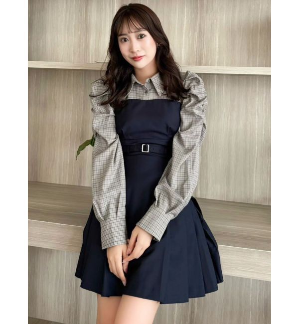 dazzlin「長袖レイヤードシャツミニワンピース」|ワンピース|