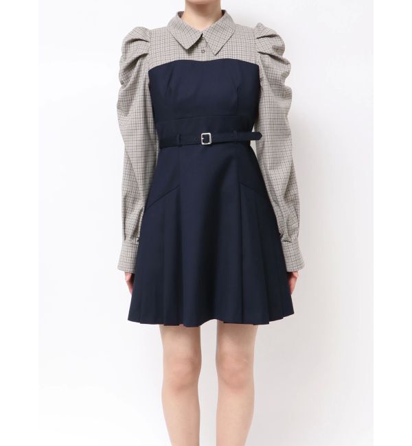 dazzlin「長袖レイヤードシャツミニワンピース」|ワンピース|