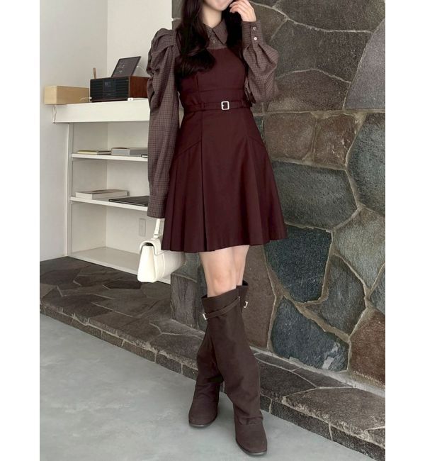 dazzlin「長袖レイヤードシャツミニワンピース」|ワンピース|