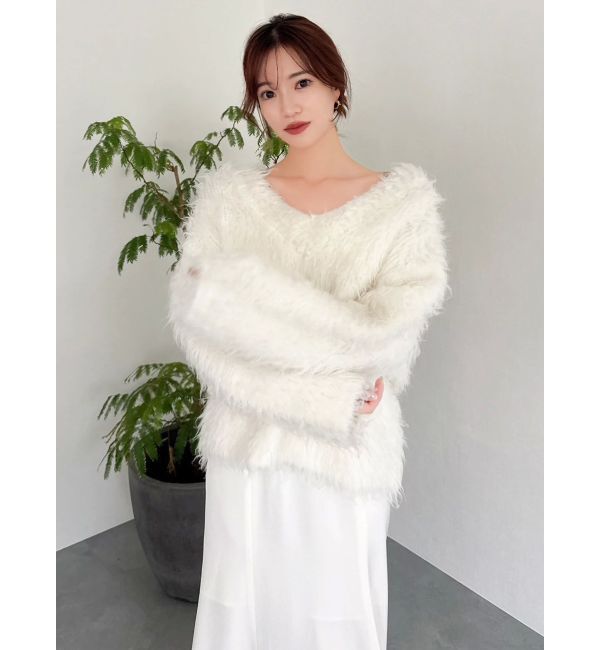 dazzlin「リップルカールVネックニット」|ニット・セーター|