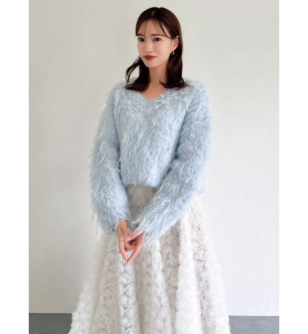 dazzlin「リップルカールVネックニット」|ニット・セーター|