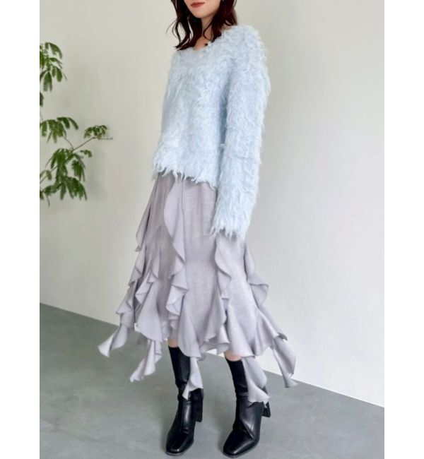 dazzlin「リップルカールVネックニット」|ニット・セーター|