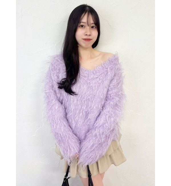 dazzlin「リップルカールVネックニット」|ニット・セーター|