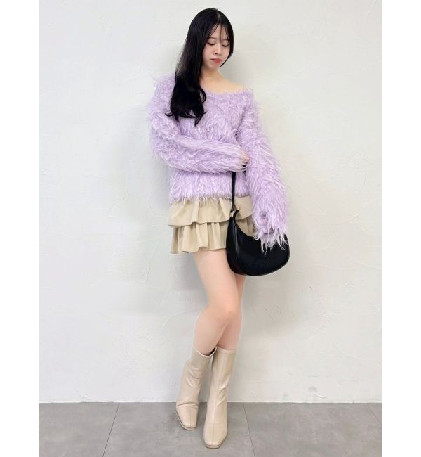 dazzlin「リップルカールVネックニット」|ニット・セーター|