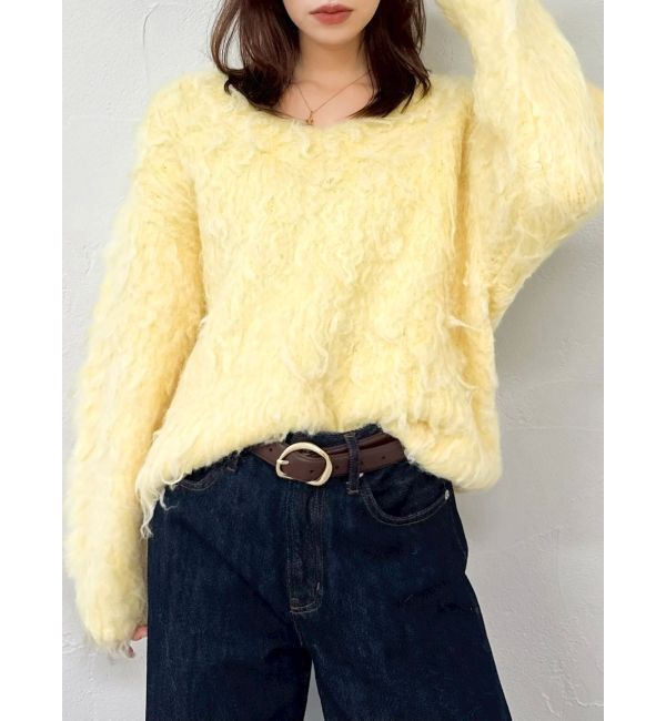 dazzlin「リップルカールVネックニット」|ニット・セーター|