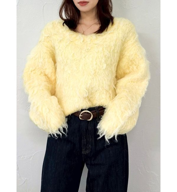 dazzlin「リップルカールVネックニット」|ニット・セーター|