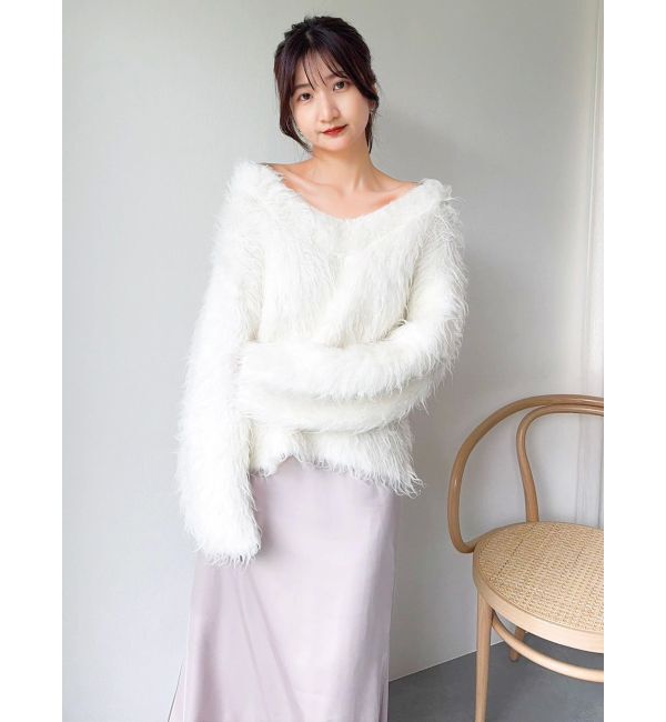 dazzlin「リップルカールVネックニット」|ニット・セーター|