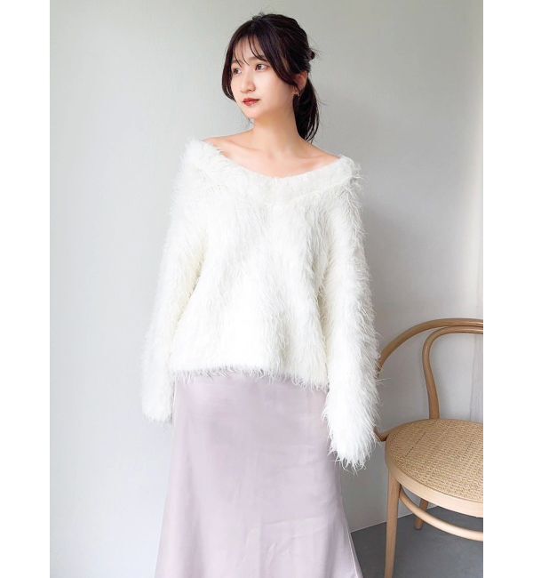 dazzlin「リップルカールVネックニット」|ニット・セーター|