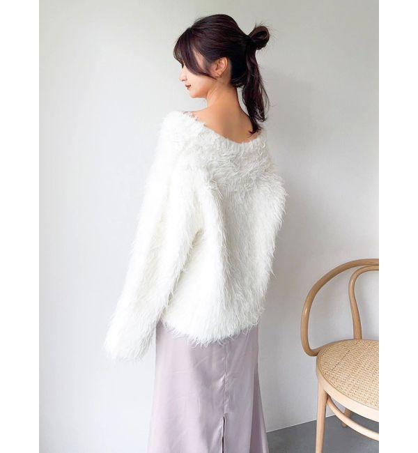 dazzlin「リップルカールVネックニット」|ニット・セーター|