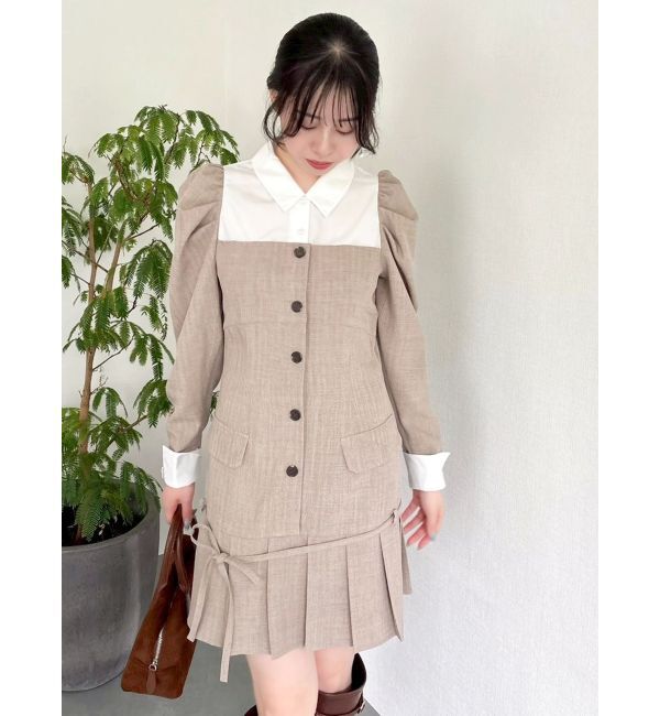 dazzlin「スソプリーツジャケットミニワンピース」|ワンピース|